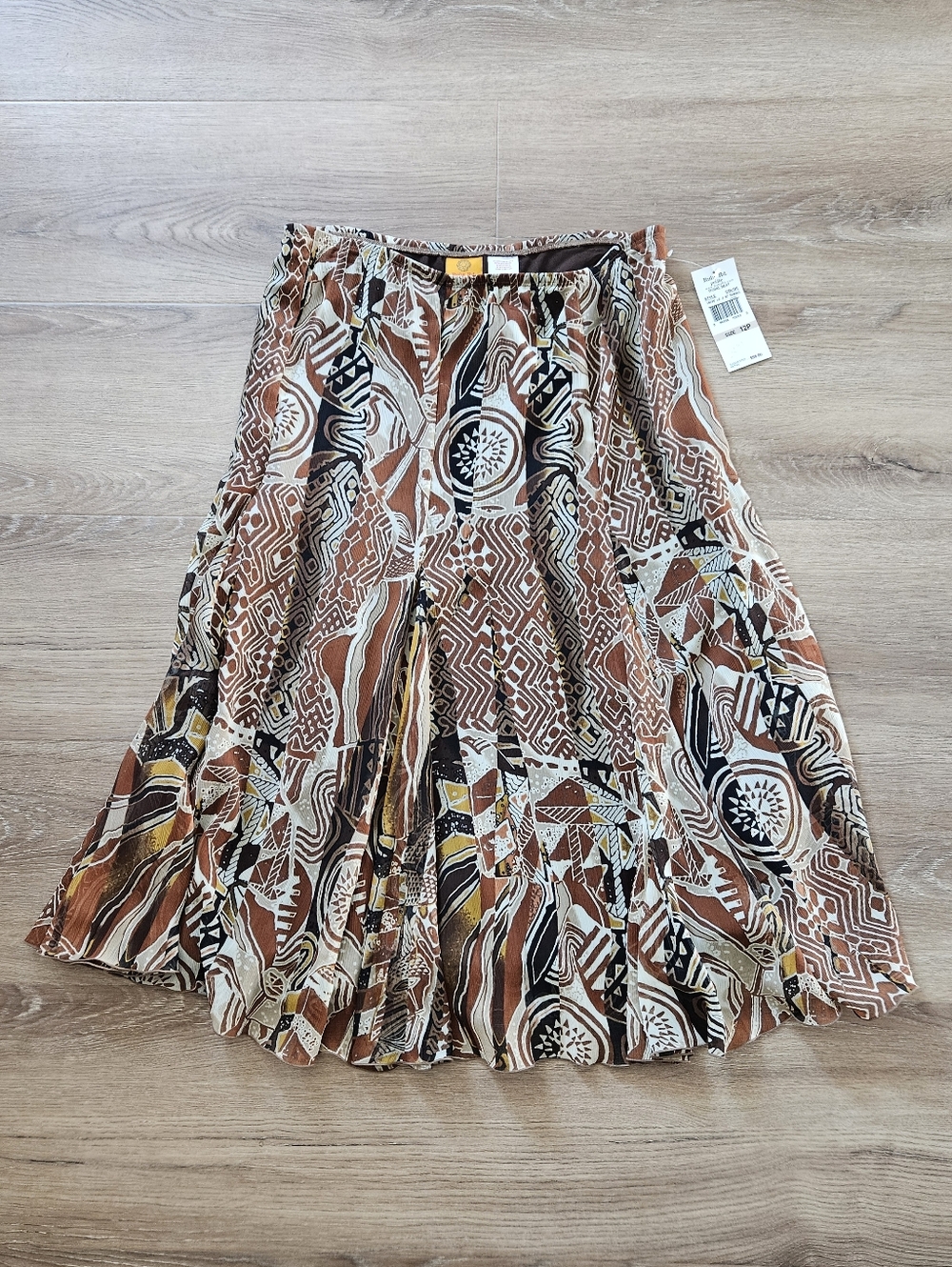 Ruby Rd. Brown Multi Patterned Skirt Size 12 - Picture 2 of 9